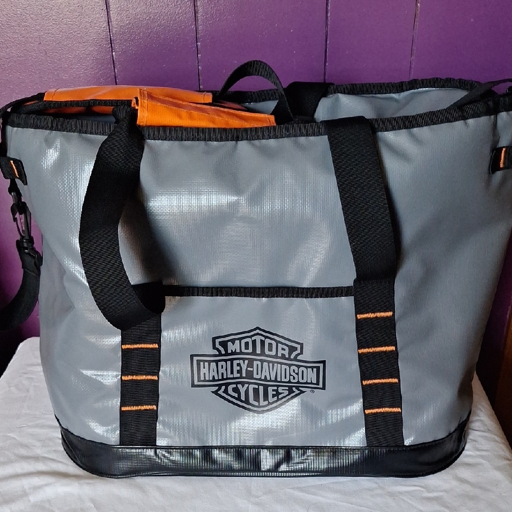 Harley-Davidson Gray and Orange Softside Cooler Tote
